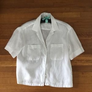 H&M cropped short sleeve linen shirt - this season